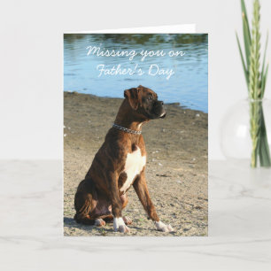 Carte Missing you on Father's Day boxer greeting card