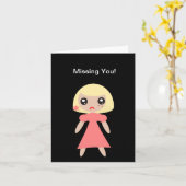 Carte Missing You sad Girl (Fleur jaune)