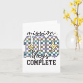 Carte Mission 100 Jours Terminer Funny 100 Jours D'École (Fleur jaune)