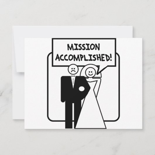 Carte "Mission Accomplie" Mariage (Devant)
