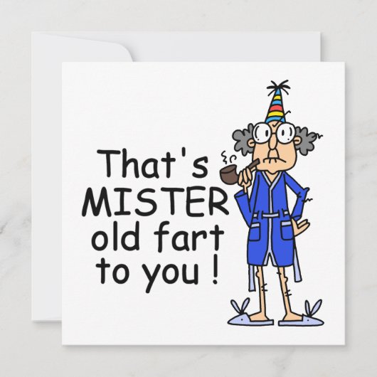 Carte Mister Old Fart Humour d'anniversaire (Devant)