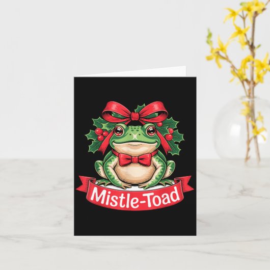 Carte Mistle-toad Funny Christmas Toad Pun  (Fleur jaune)