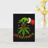 Carte Mistlestoned Weed Leaf Funny Stoner Christmas (Fleur jaune)