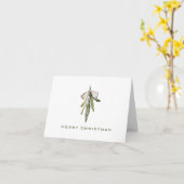 Carte Mistletoe de Noël traditionnelle minimale (Fleur jaune)