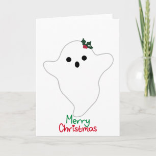 Carte Mistletoe Ghost Joyeux Noël