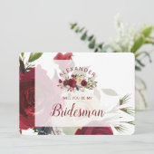 Carte Mistletoe Manor Be My Bridesman Proposition Card (Debout devant)