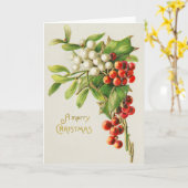 Carte Mistletoe vintage (Fleur jaune)
