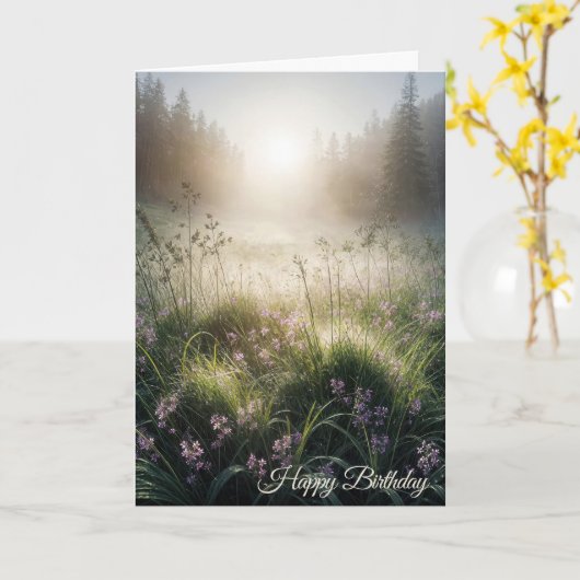 Carte Misty Morning Meadow (Fleur jaune)