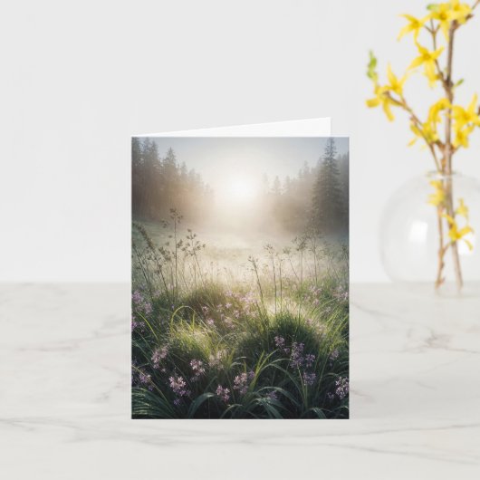 Carte Misty Morning Meadow Note (Fleur jaune)