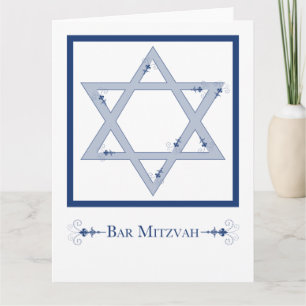 Carte mitzvah de barre (élégance d'étoile de David)