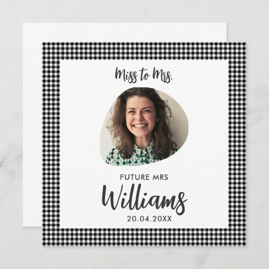 Carte Mlle à Mme Future Mme Modern Boho Flat Card (Devant / Derrière)