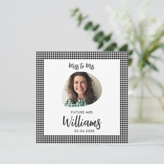 Carte Mlle à Mme Future Mme Modern Boho Flat Card (Debout devant)