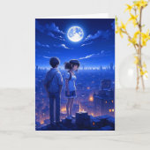 Carte Mlle. | Anime Couple sous la Lune (Fleur jaune)