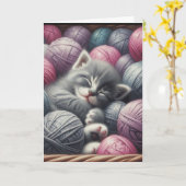 Carte Mlle. | L'espoir, tout va bien | Cute Kitten (Fleur jaune)