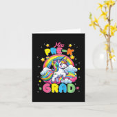 Carte Mlle Licorne diplômée de pré-maternelle Dernier jo (Fleur jaune)