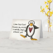 Carte Mlle You Penguin (Fleur jaune)
