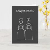 Carte Mme et Mme Doodle Brides Mariages Félicitations (Fleur jaune)