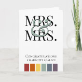 Carte Mme et Mme Rainbow Gay Mariage Félicitations (Devant)