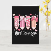 Carte Mme Johnson Enseignante Saint-Valentin Crayon (Fleur jaune)