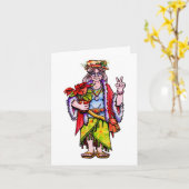 Carte Mme Santa Hippie (Fleur jaune)