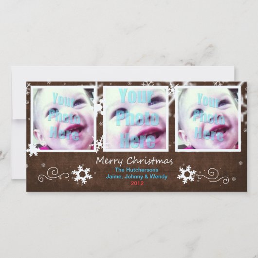 Carte Mocha 3 Fenêtres pour fêtes - (Devant)