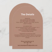 Carte Mocha Brown Modern Mariage Détails (Devant / Derrière)