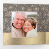 Carte Mocha Gold Holiday Multi Photo Tri-Fold (Intérieur en premier)