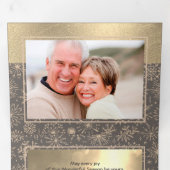 Carte Mocha Gold Holiday Multi Photo Tri-Fold (Intérieur en premier)