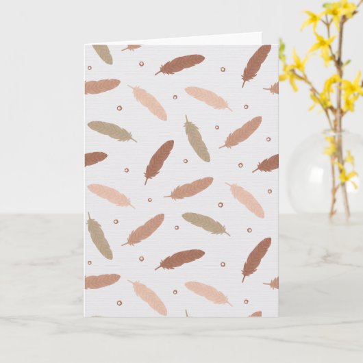 Carte Mocha Mousse Feathers Greeting Card (Fleur jaune)