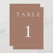 Carte Mocha Mousse Mariage/Numéro de table d'événements (Devant / Derrière)