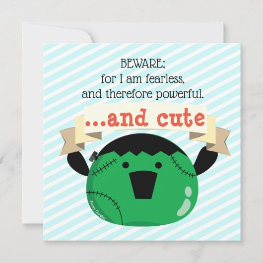 Carte Mochi Frankenstein - Intrépide, Puissant, mignon (Devant)