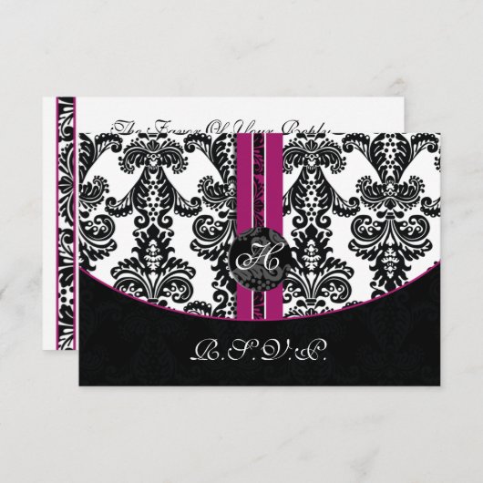carte mod damask rose rsvp standard 3,5 x 5 (Devant / Derrière)