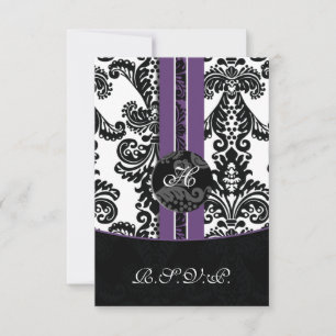 carte mod damask violet rsvp standard 3,5 x 5