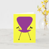Carte Mod Purple Retro Chair All-Purpose Note (Fleur jaune)