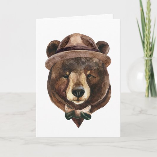 Carte Mode de l'ours aquarelle (Devant)