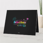 Carte Mode enseignant Happy Dernier jour de l'école Été  (Dos)