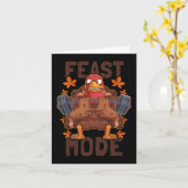 Carte Mode fête Poids Turquie Jour Thanksgiving C (Fleur jaune)