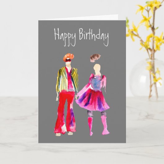 Carte Mode illustration aquarelle boho (Fleur jaune)