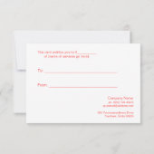 Carte Mode vacances Beauté Noël Certificat cadeau de Noë (Dos)