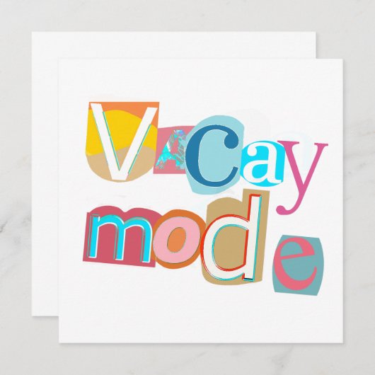 Carte Mode Vacay Rétro Style Plage (Devant / Derrière)