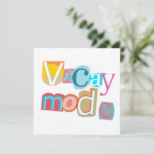 Carte Mode Vacay Rétro Style Plage (Debout devant)