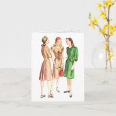 Carte Mode vintage V2 des années 1940 (Fleur jaune)