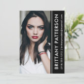 Carte modèle Actor Photo Comp 5x7 noir bande (Debout devant)