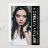 Carte modèle Actor Photo Comp 5x7 noir bande (Devant / Derrière)