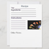 Carte Modèle de recettes de nourriture moderne sur (Dos)