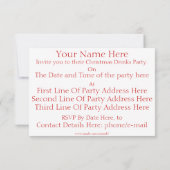 Carte Modèle d'invitation personnalisée pour Noël (Dos)