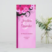 Carte Modèle du programme de mariage floral Fuchsi (Debout devant)