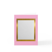 Carte Modèle rose et or, 4" x 5,6" pliée