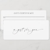 Carte Moder minimal Élégant Certificat cadeau d'entrepri (Devant / Derrière)