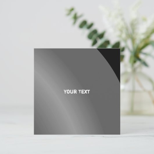 Carte Modérée Noir Moderne Ombré Qr Code (Debout devant)